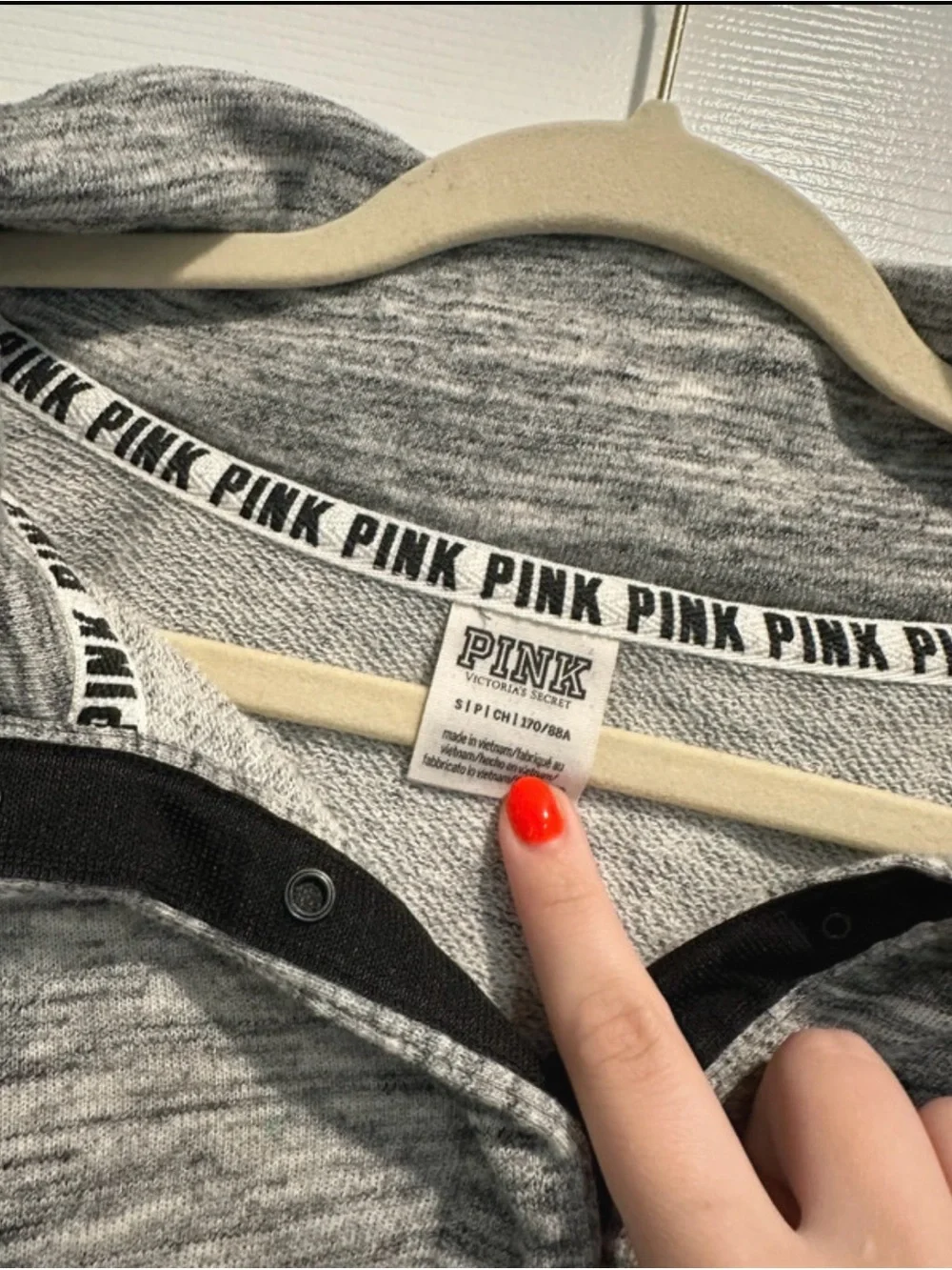 Victoria's Secret PINK Gray Heather Quarter-Zip Pullover